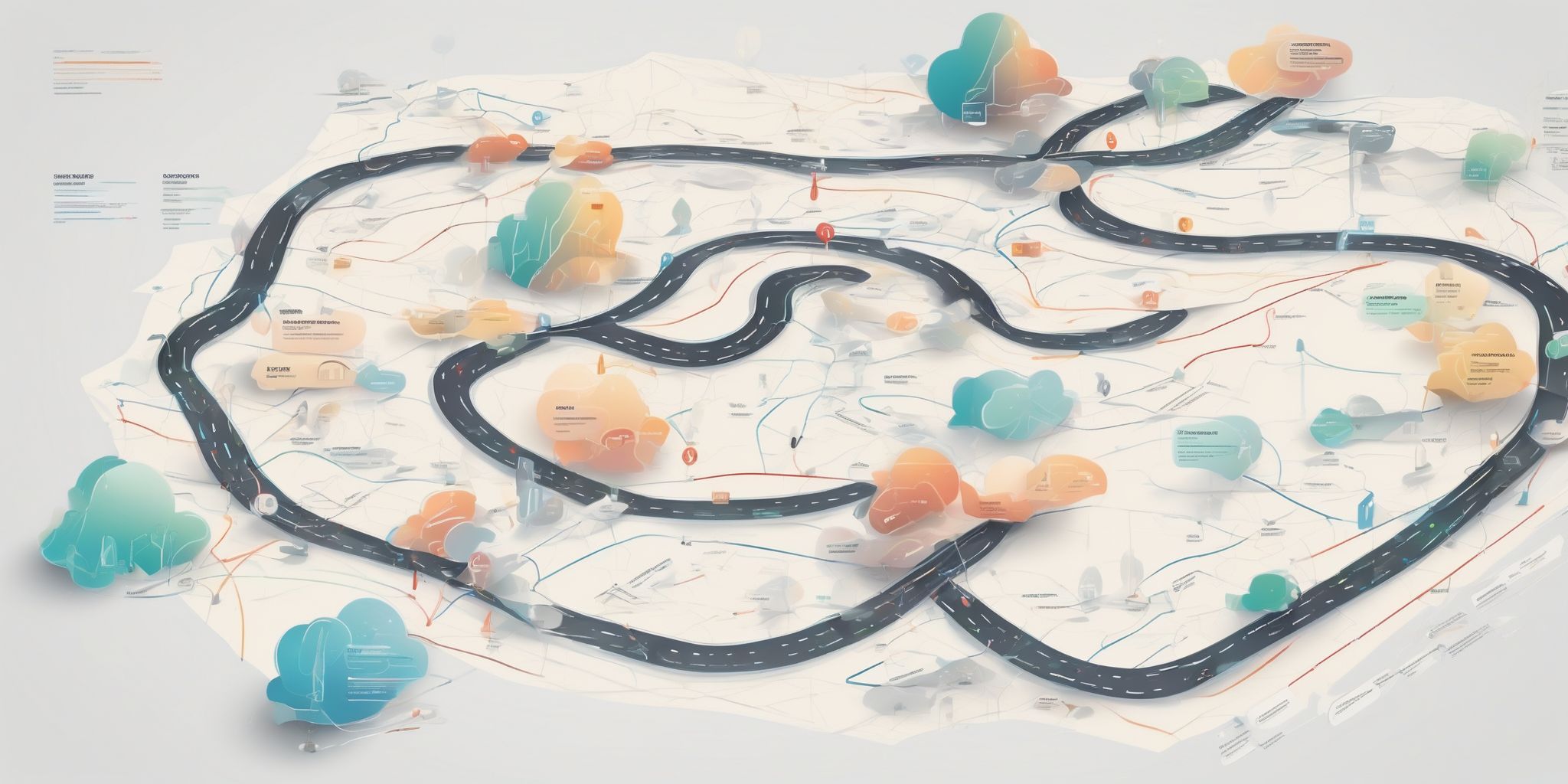 Roadmap in illustration style with gradients and white background