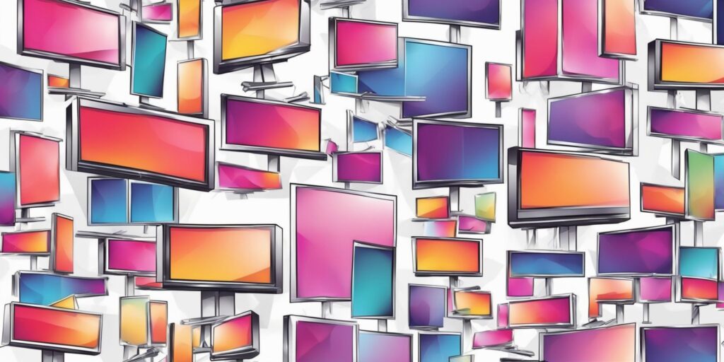 Billboard in illustration style with gradients and white background