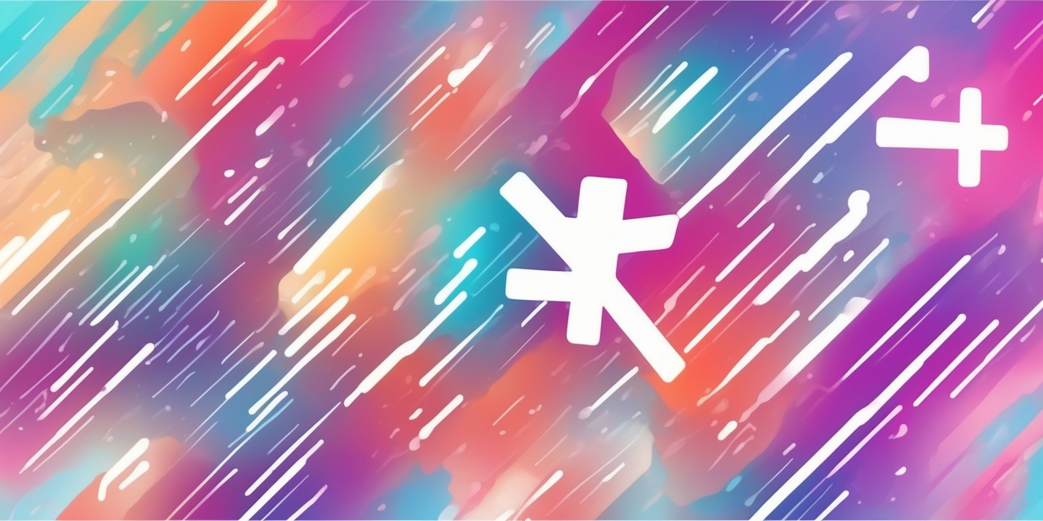 Hashtag in illustration style with gradients and white background