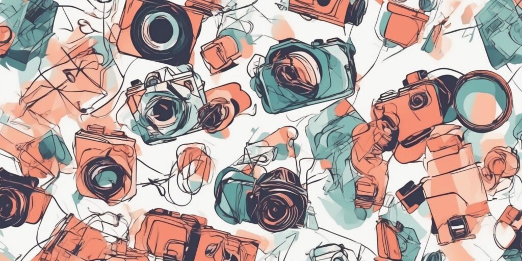 Snapshot in illustration style with gradients and white background
