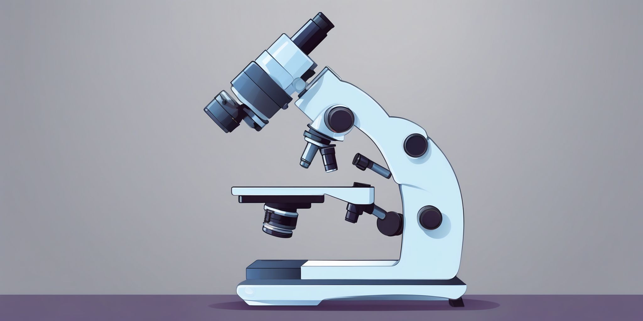 Microscope in illustration style with gradients and white background