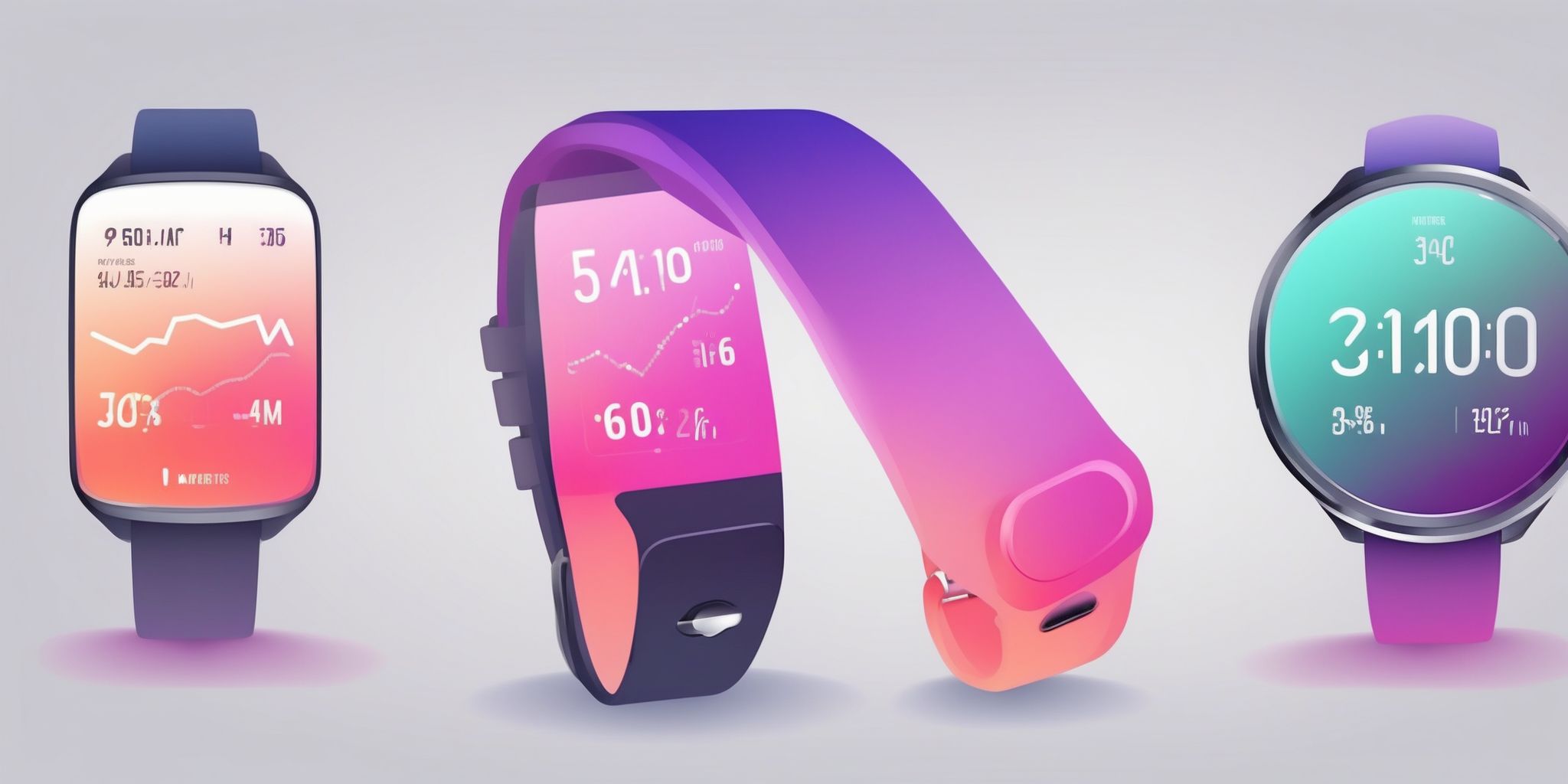 Fitness tracker in illustration style with gradients and white background