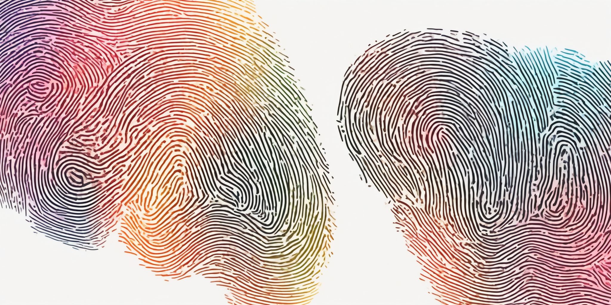 Fingerprint in illustration style with gradients and white background