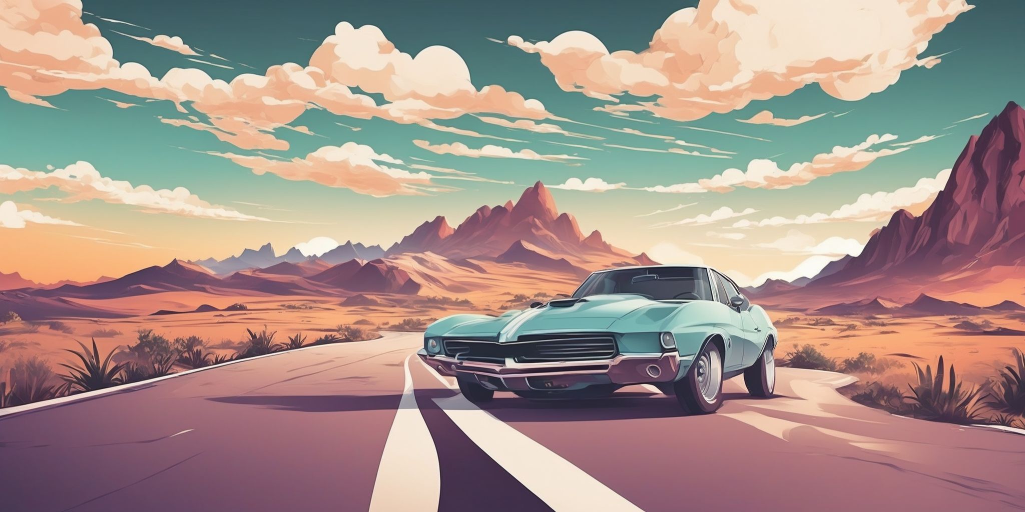 Conversion highway in illustration style with gradients and white background