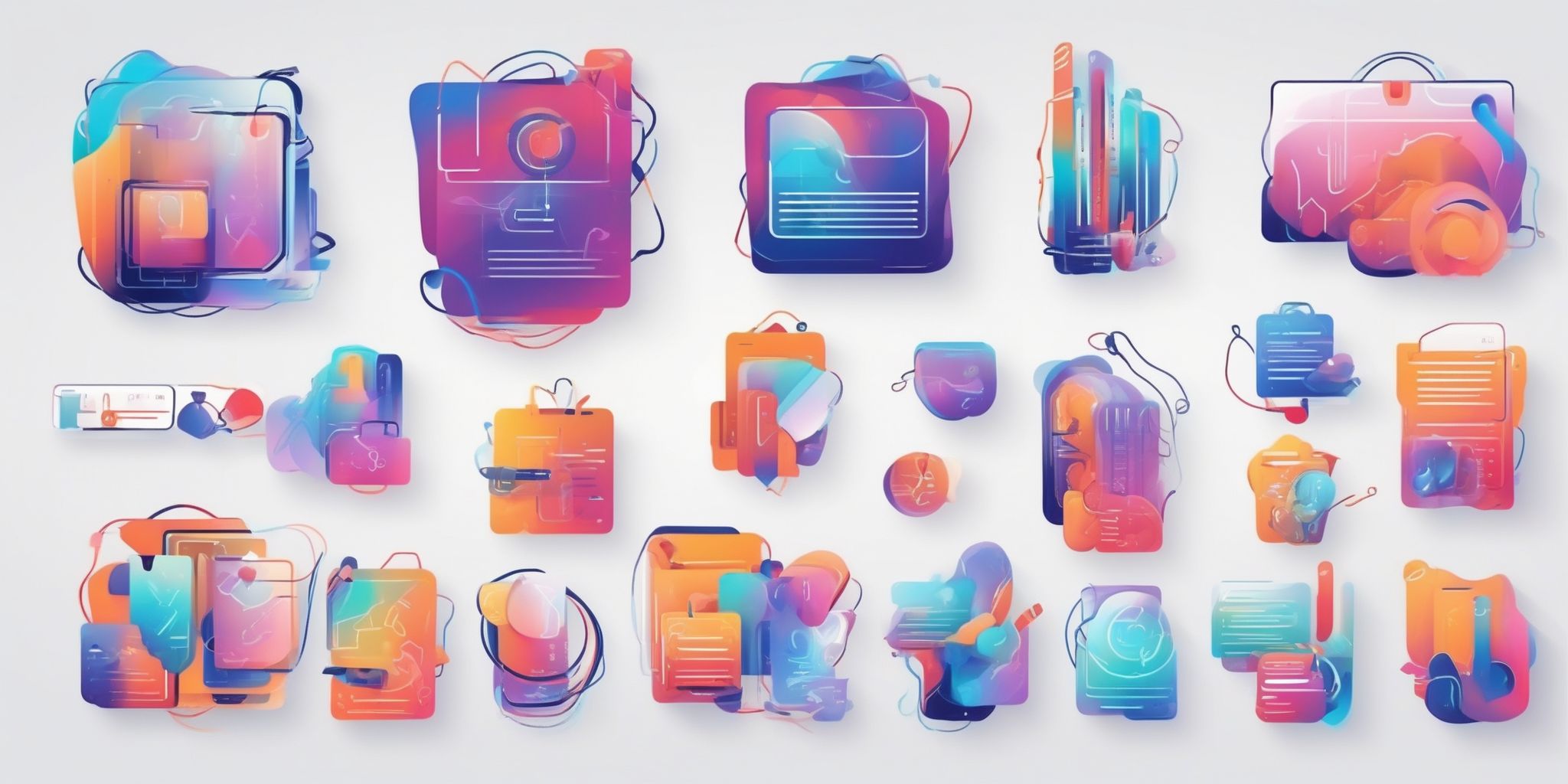 Credentials in illustration style with gradients and white background