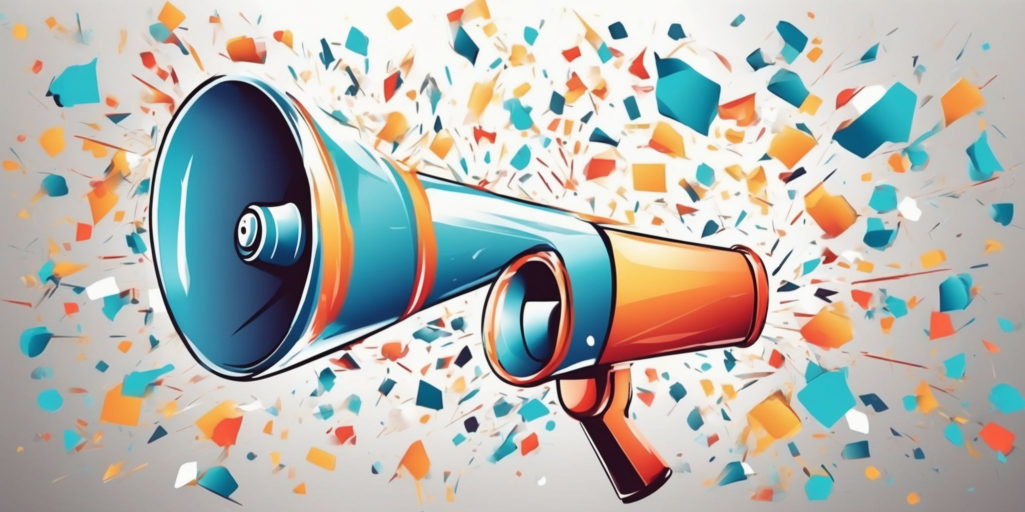 megaphone in illustration style with gradients and white background
