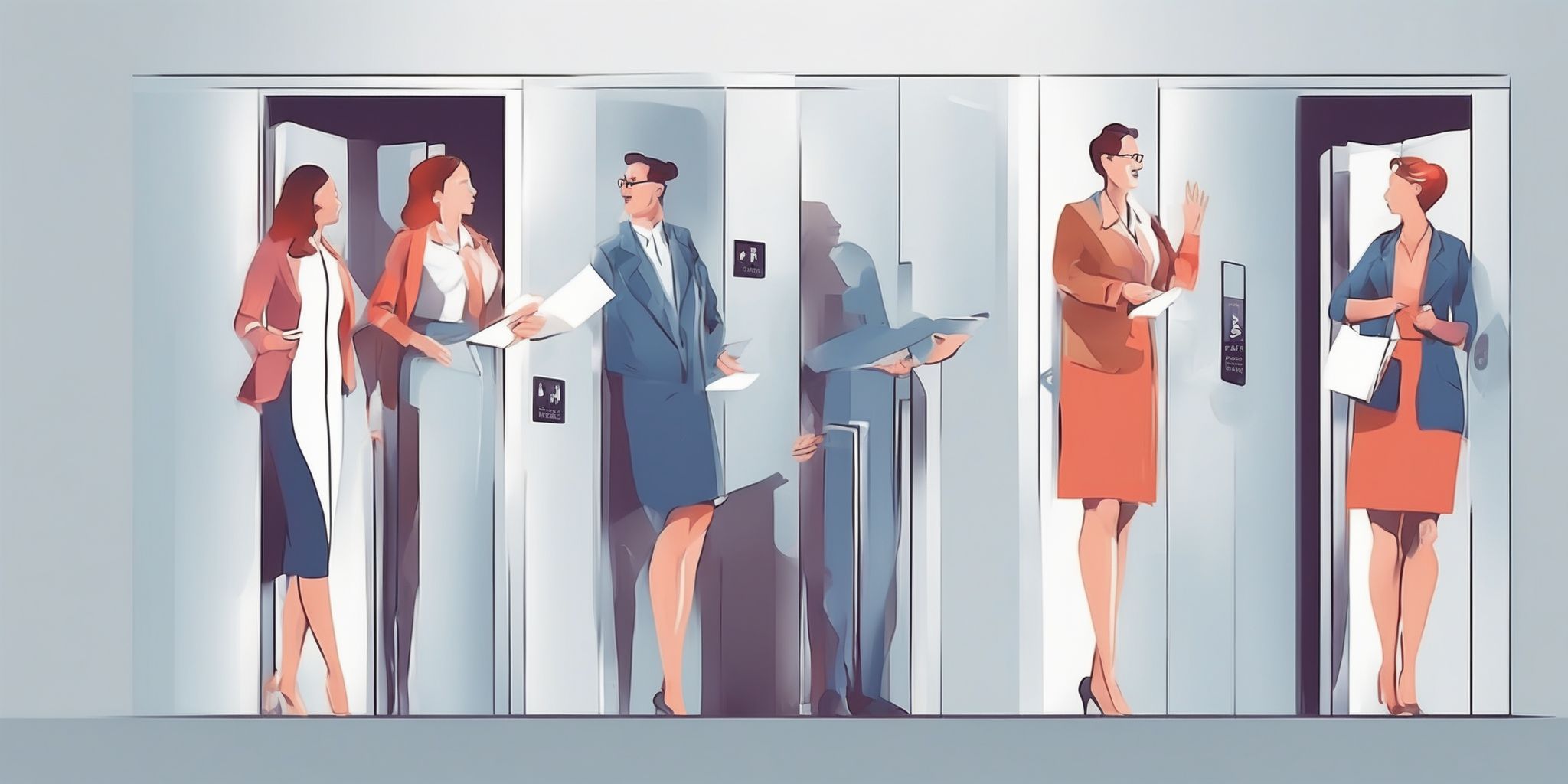 Elevator pitch in illustration style with gradients and white background