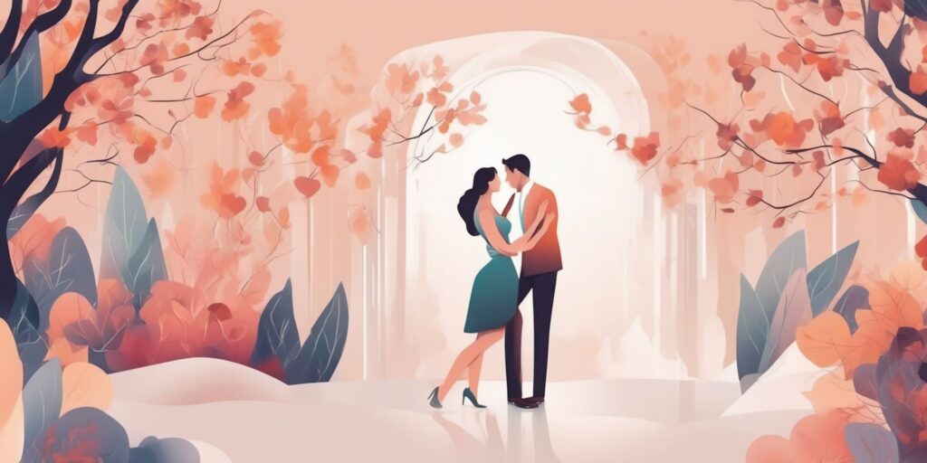 engagement in illustration style with gradients and white background