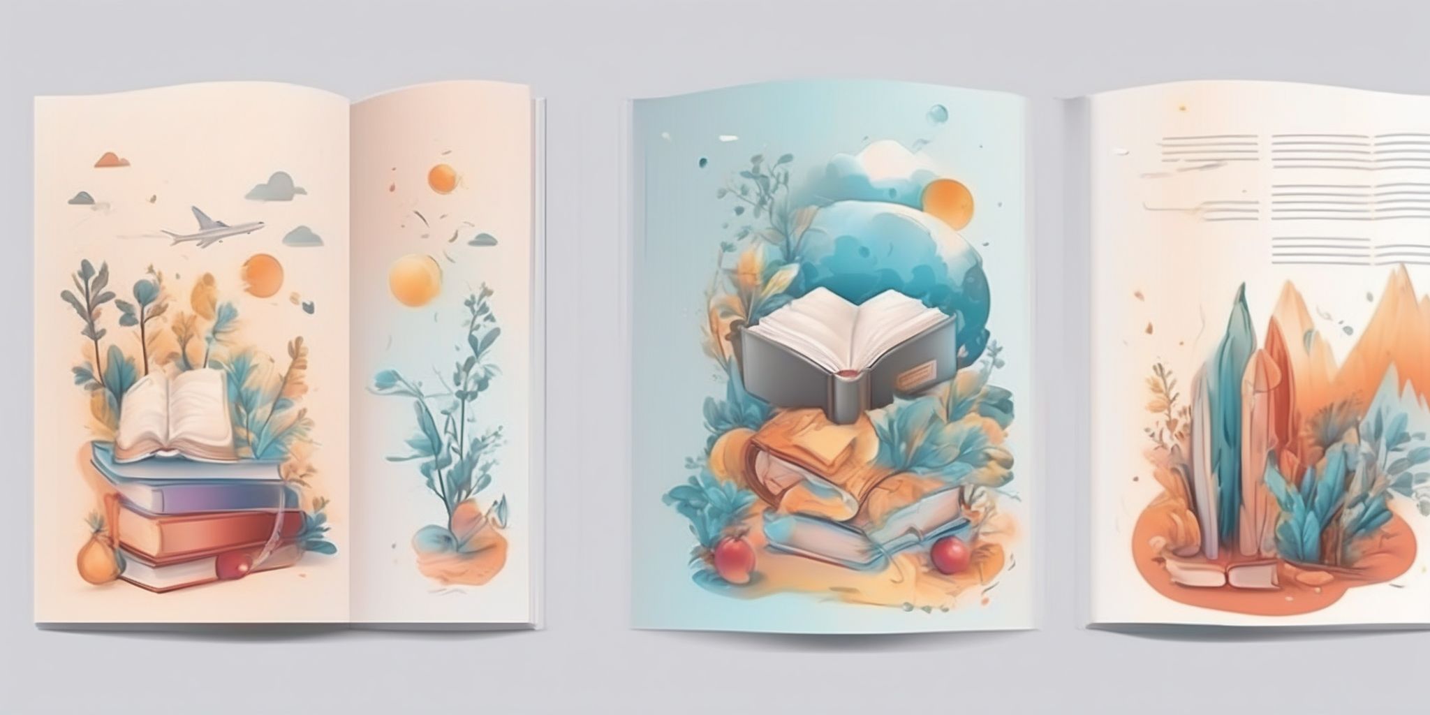 Guide book in illustration style with gradients and white background