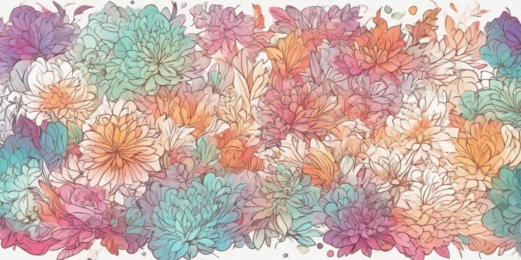Impressions in illustration style with gradients and white background