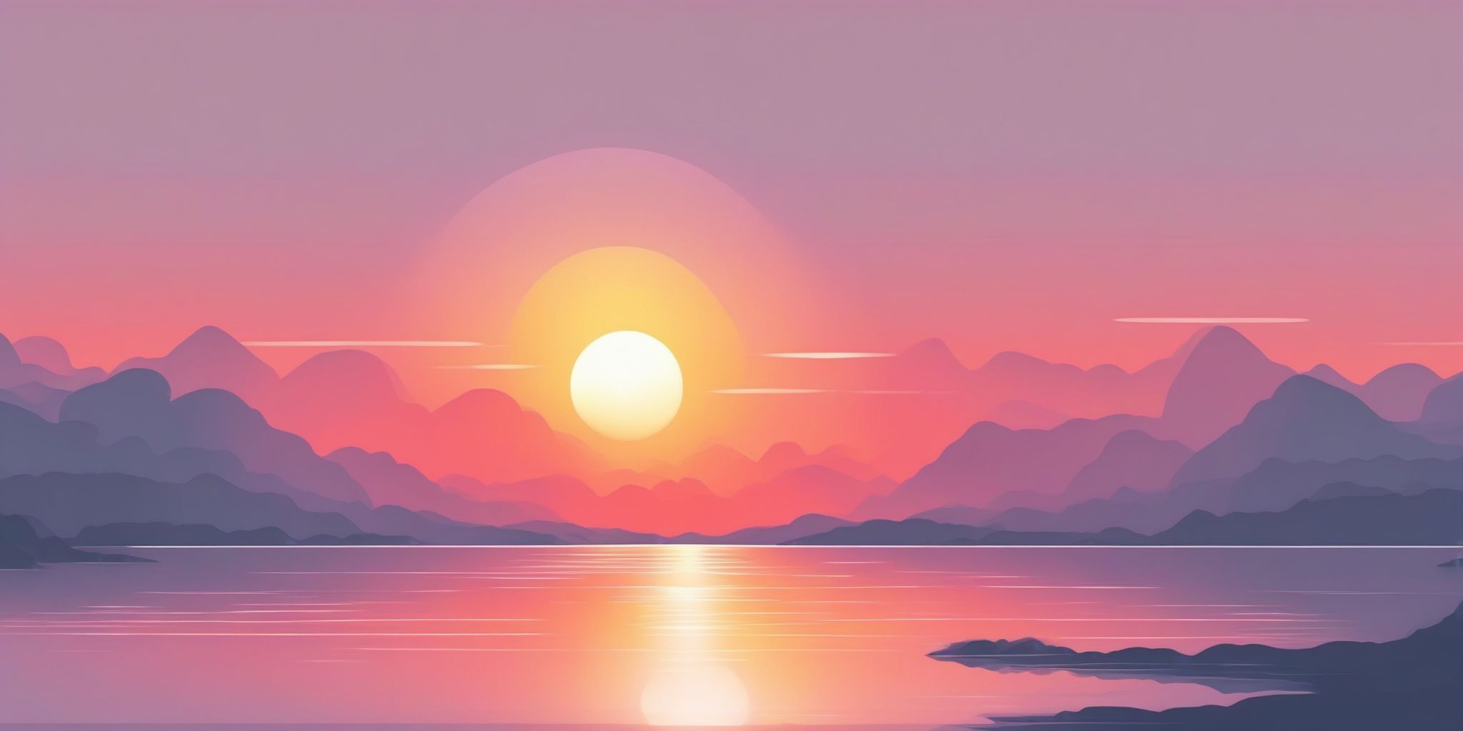 sunrise in illustration style with gradients and white background