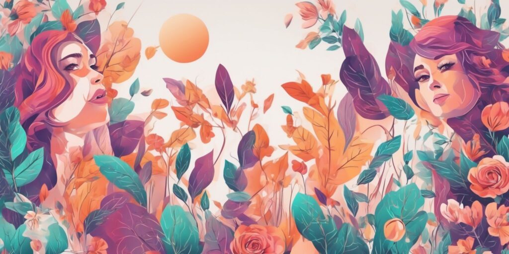 Ad in illustration style with gradients and white background