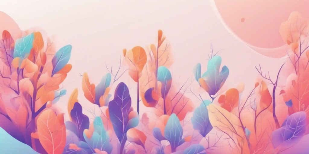 Unique content in illustration style with gradients and white background