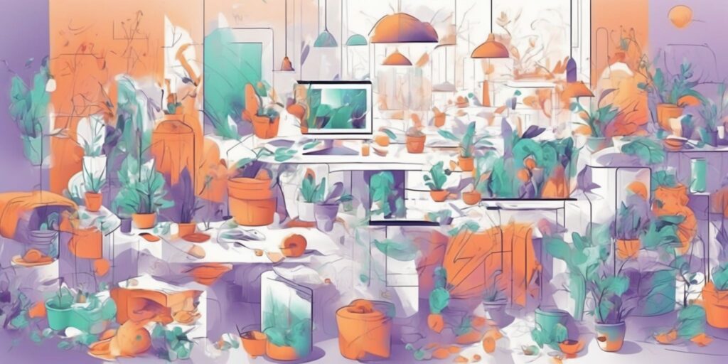Sorting in illustration style with gradients and white background