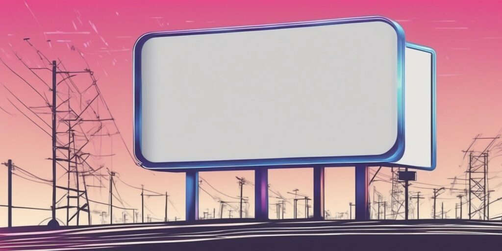 billboard in illustration style with gradients and white background