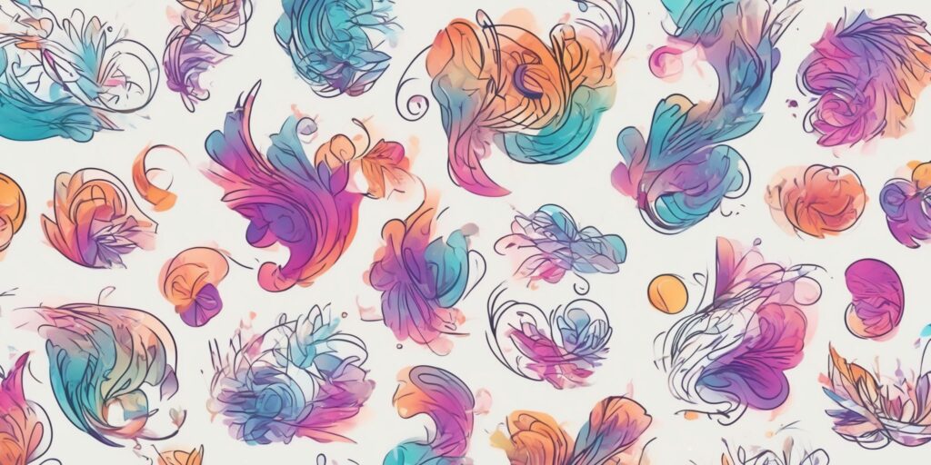Brand in illustration style with gradients and white background