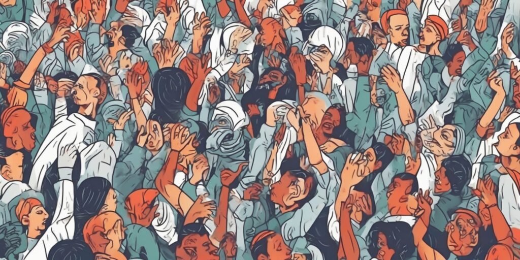 Xenophobia in illustration style with gradients and white background