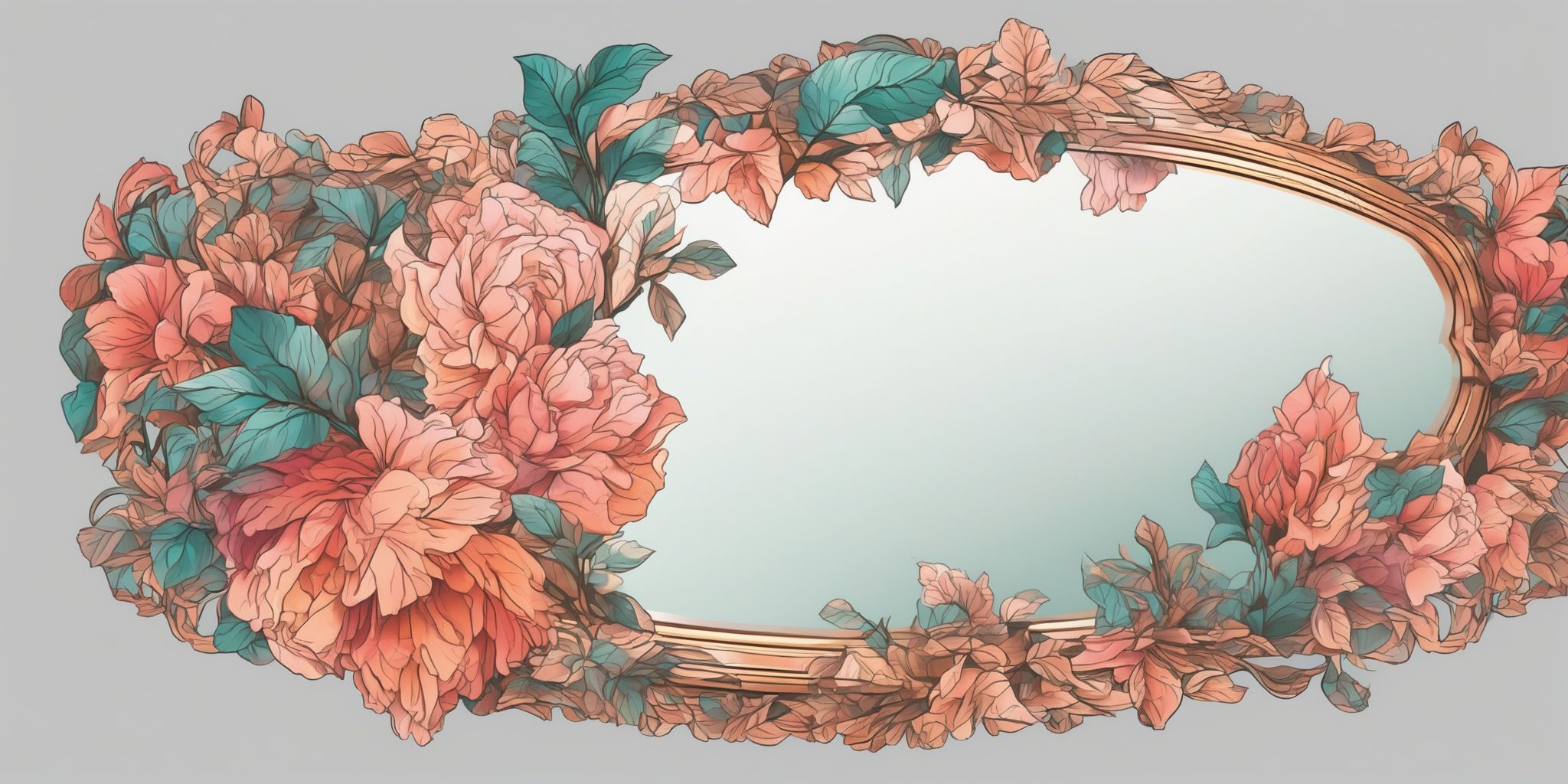 mirror in illustration style with gradients and white background