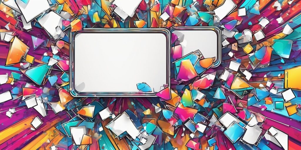 Billboard frenzy in illustration style with gradients and white background