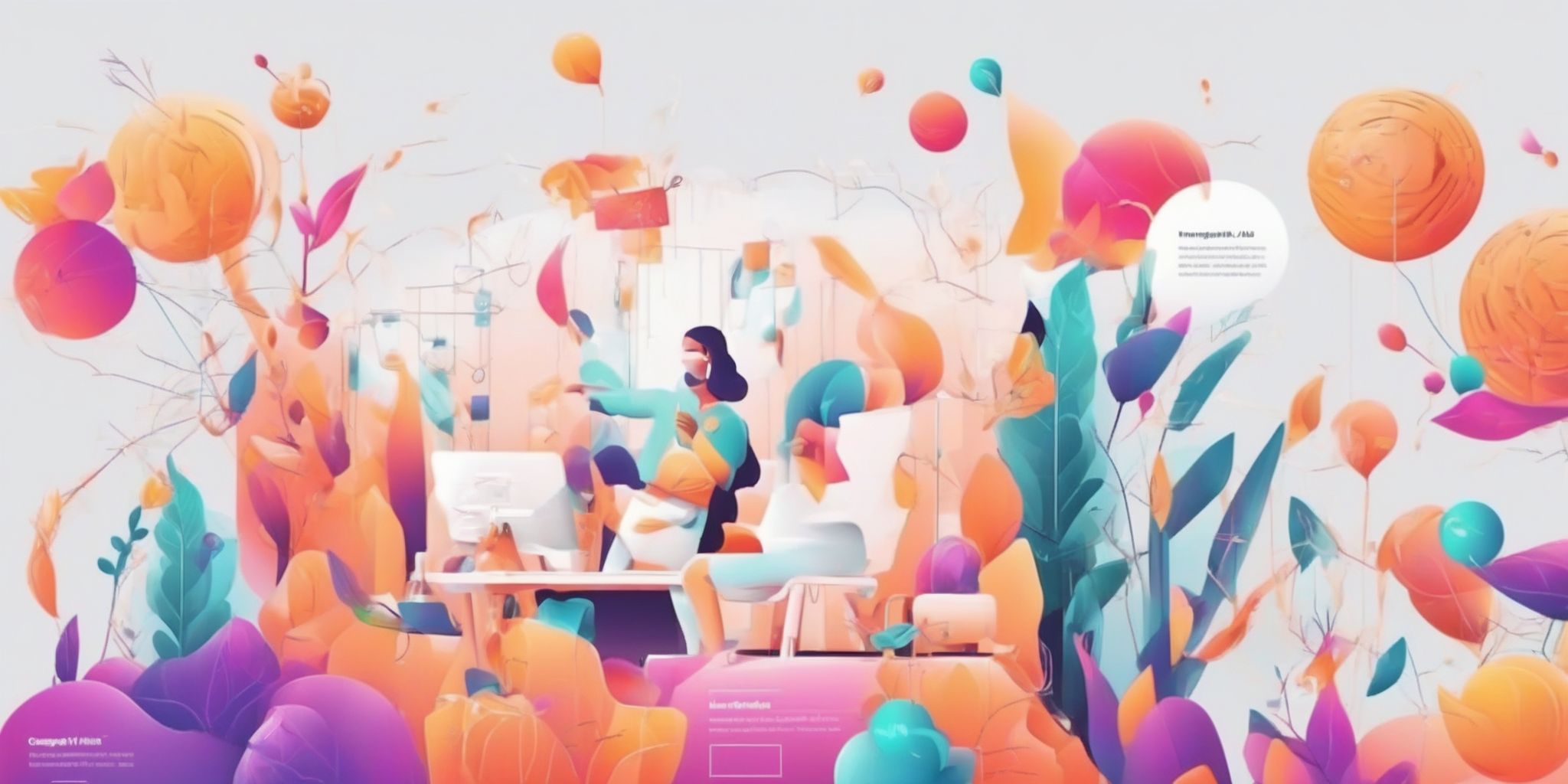 Ad campaigns in illustration style with gradients and white background