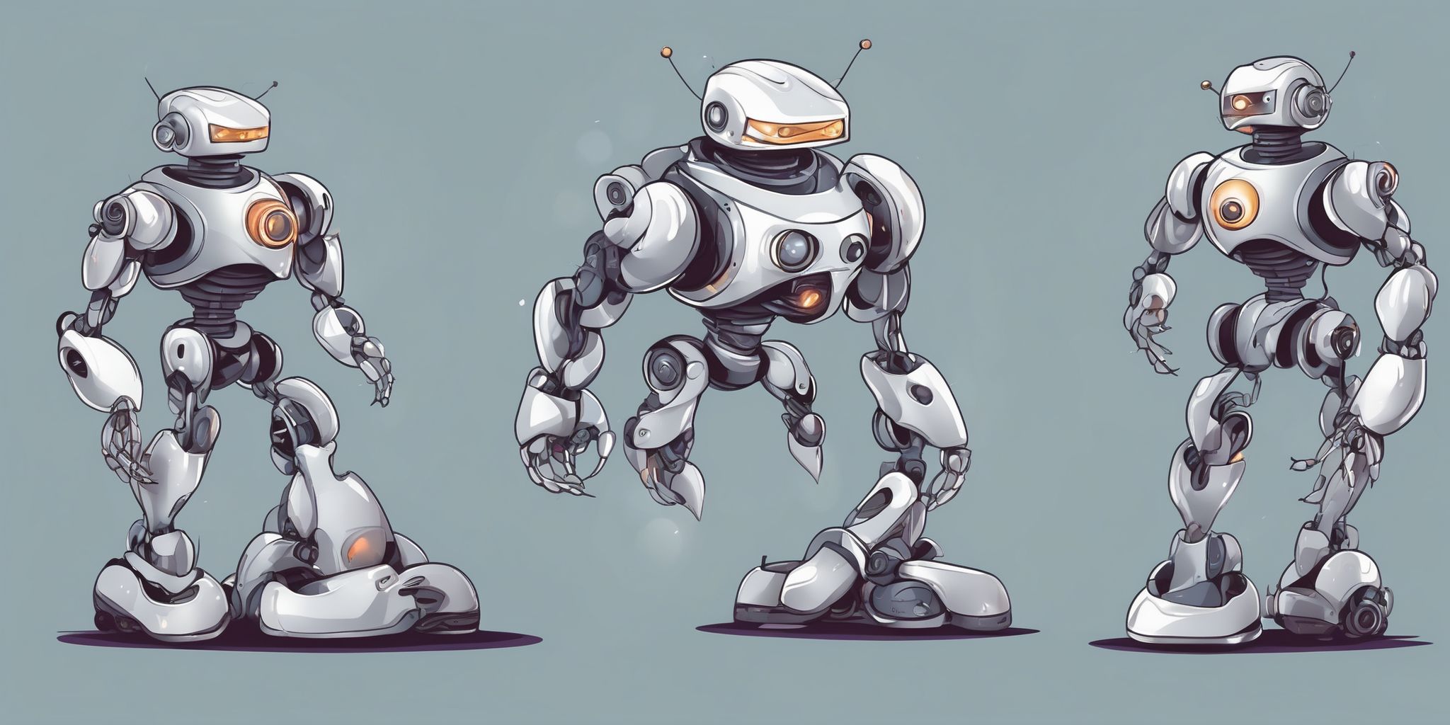 Robot in illustration style with gradients and white background