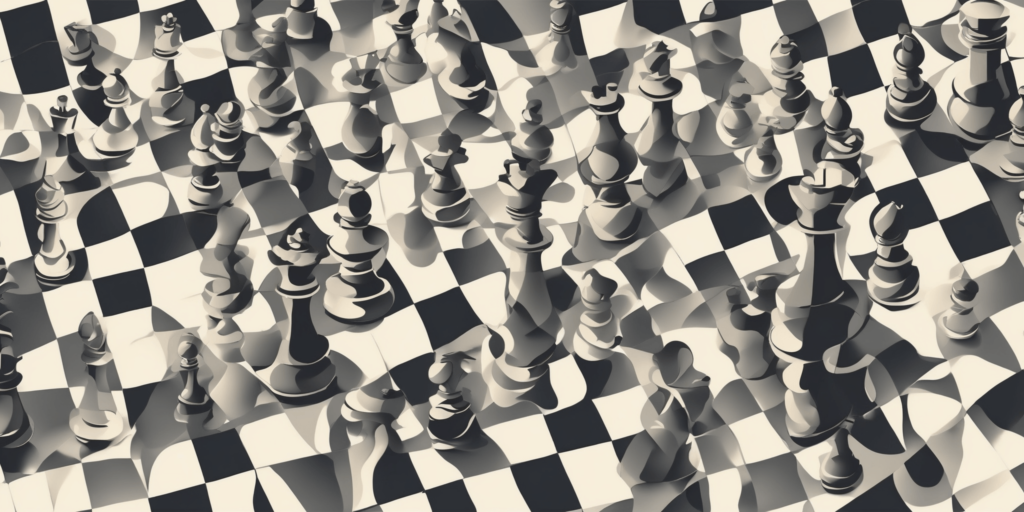 Chessboard in illustration style with gradients and white background