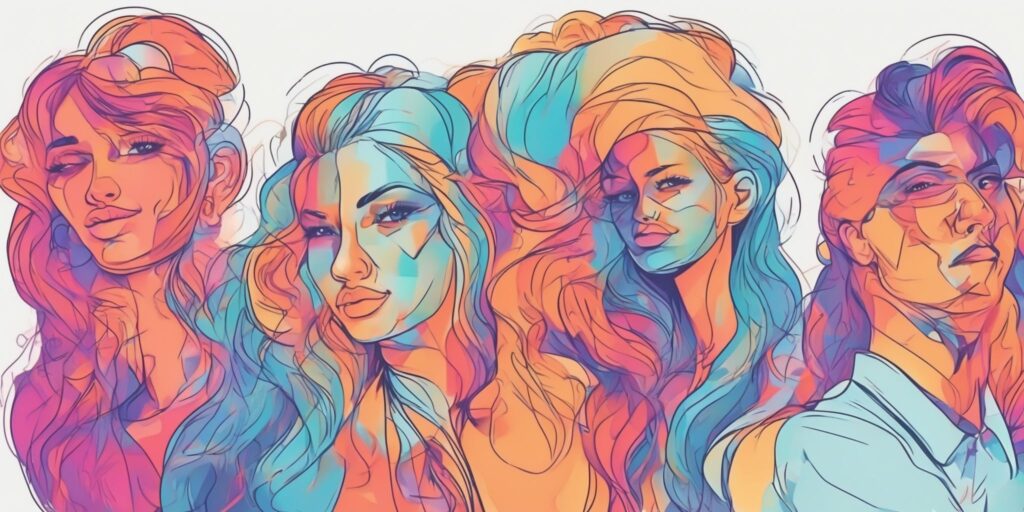 Comments in illustration style with gradients and white background