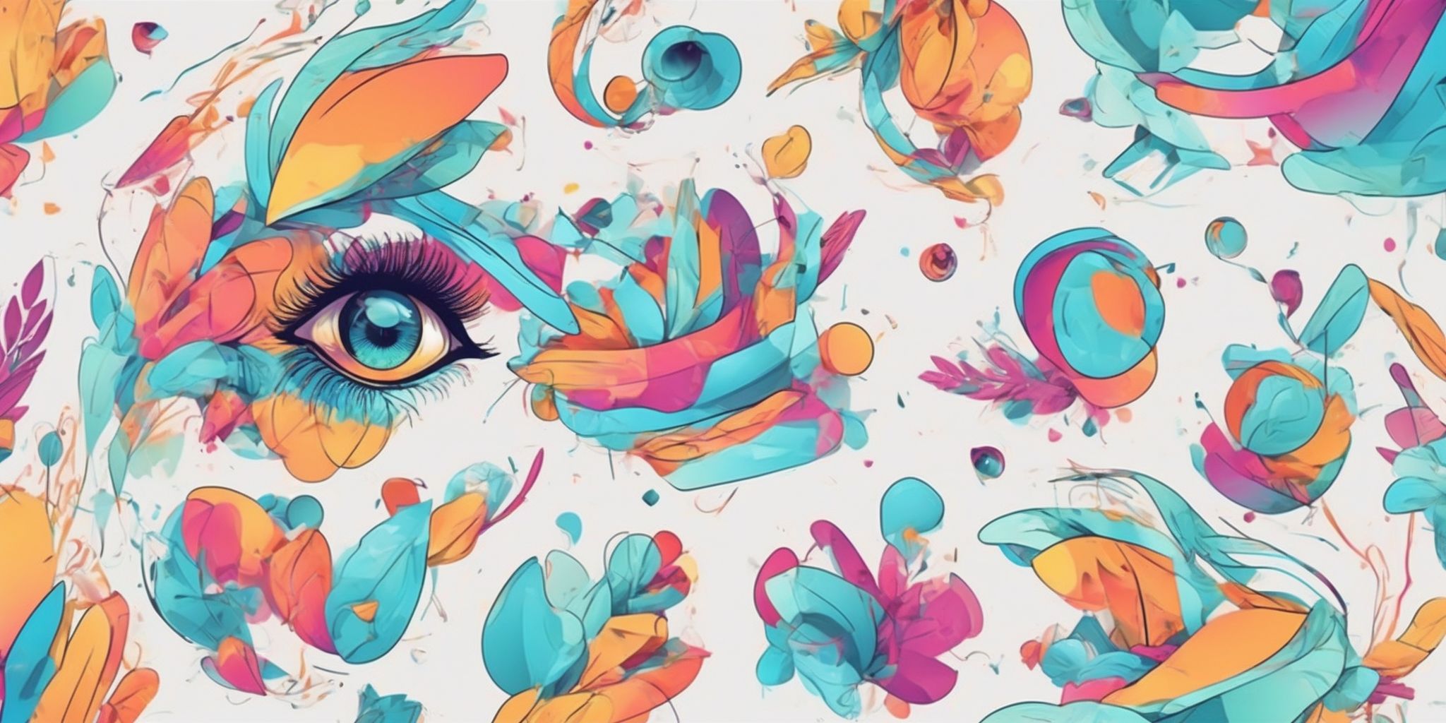 Eye-catching graphics in illustration style with gradients and white background