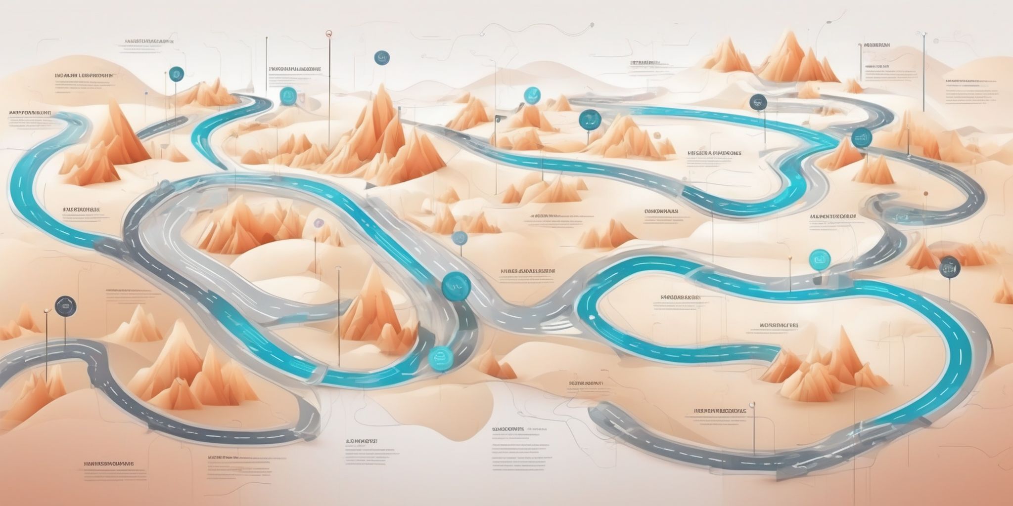 Roadmap in illustration style with gradients and white background