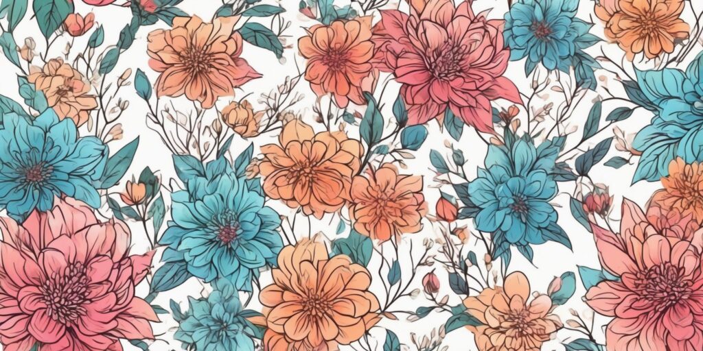 Bloom in illustration style with gradients and white background