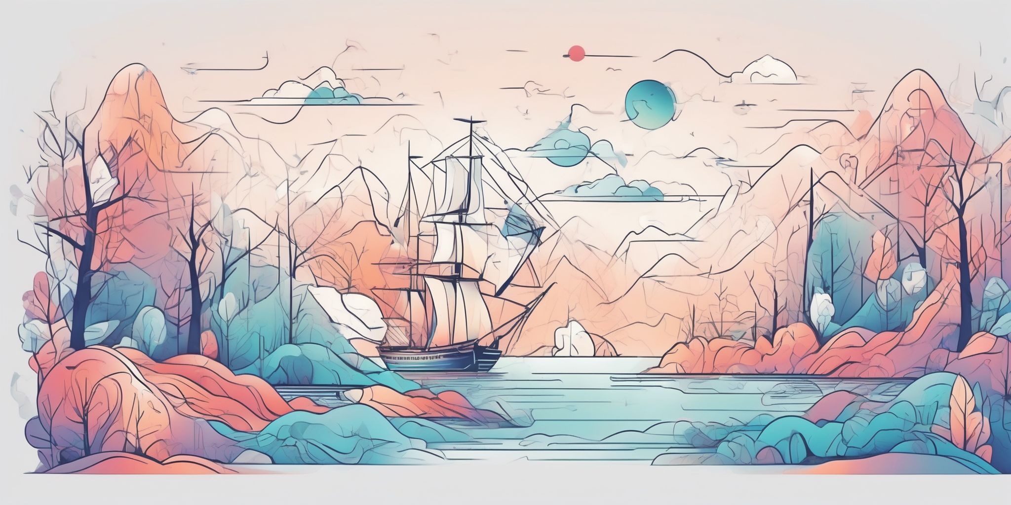 navigating in illustration style with gradients and white background