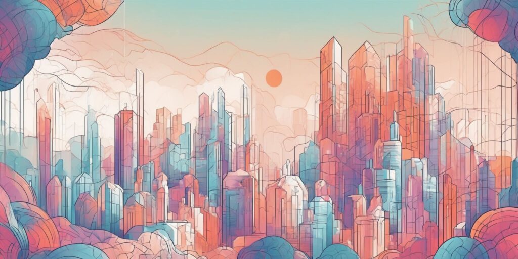 Unlocking potential in illustration style with gradients and white background