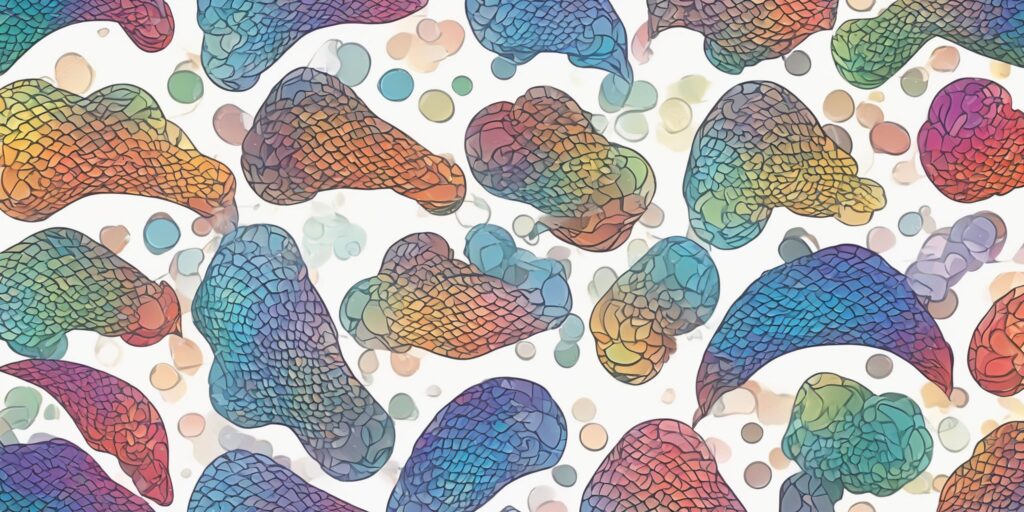 scales in illustration style with gradients and white background