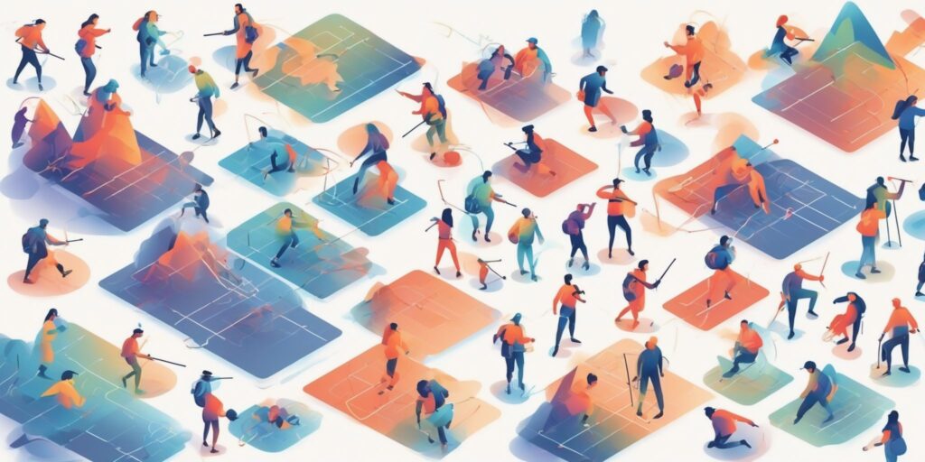 Tactics in illustration style with gradients and white background