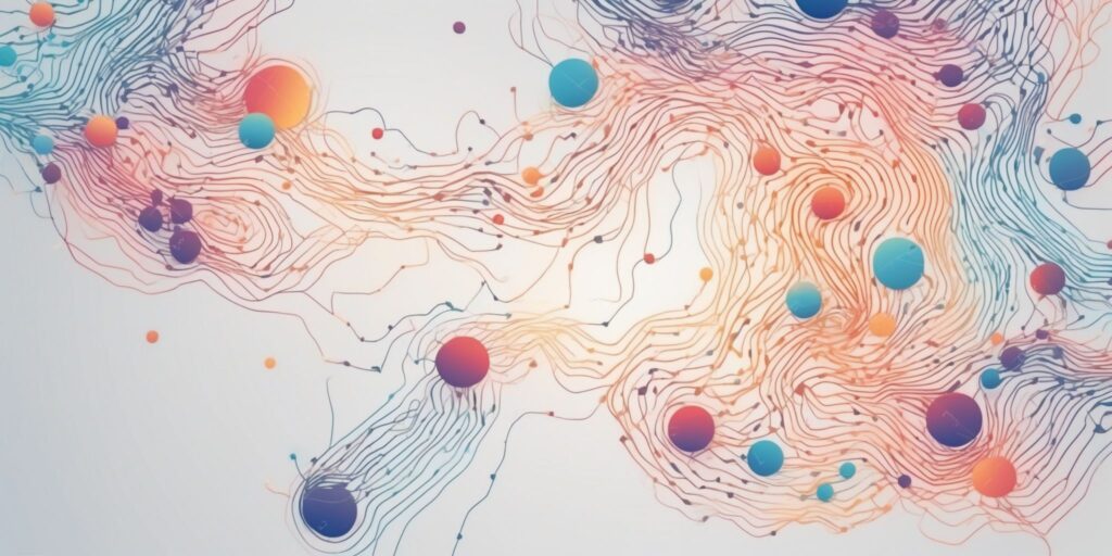 Connection in illustration style with gradients and white background