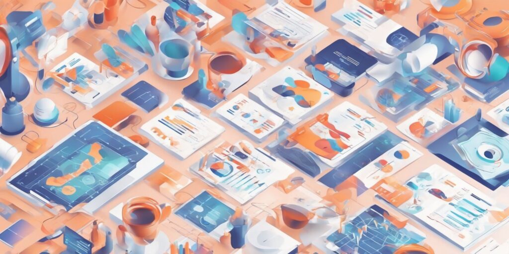Campaign objectives in illustration style with gradients and white background