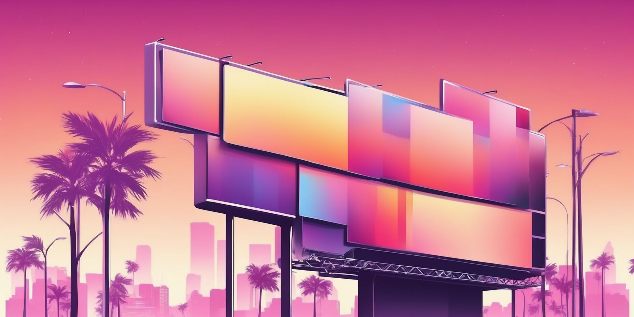 Billboard in illustration style with gradients and white background