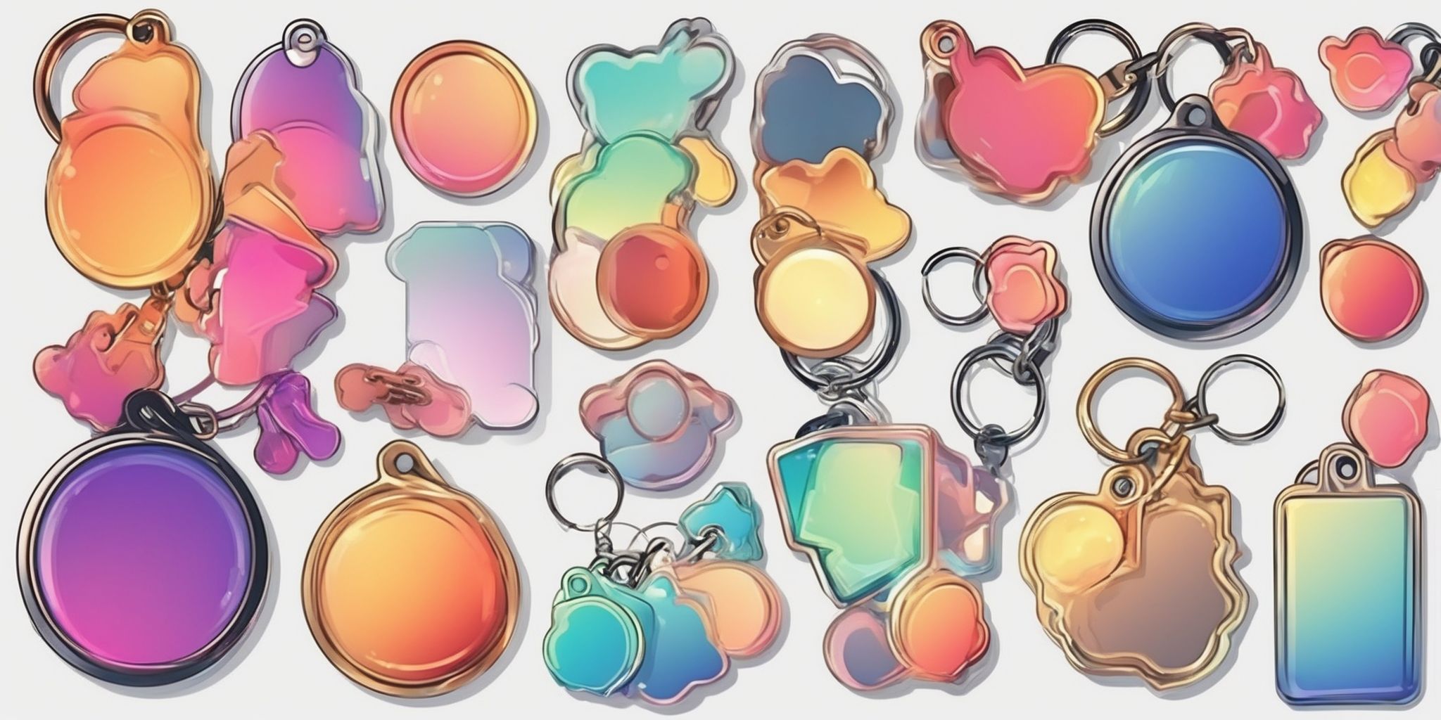 Keychain in illustration style with gradients and white background
