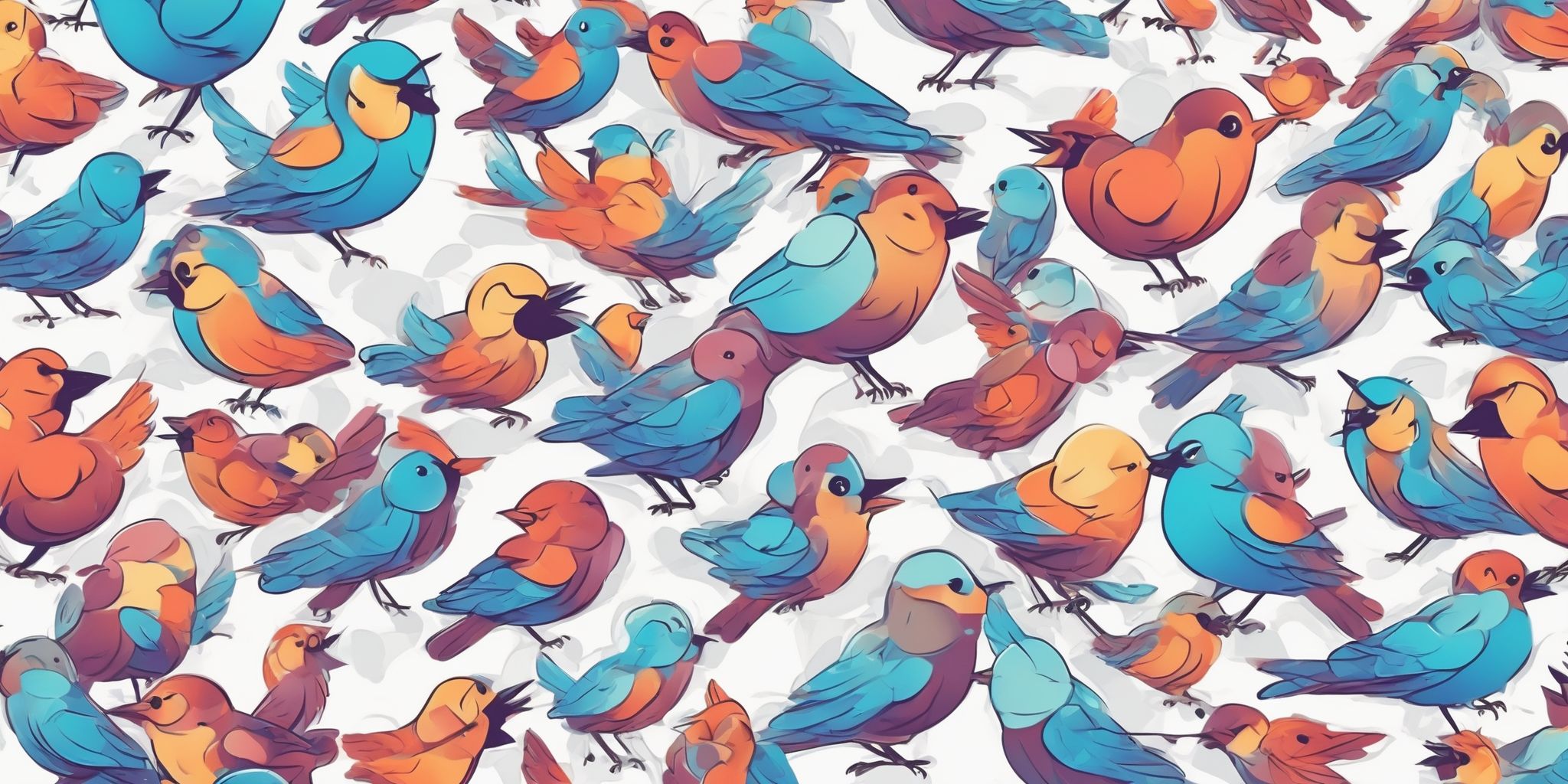 Twitter: Tweetstorm in illustration style with gradients and white background