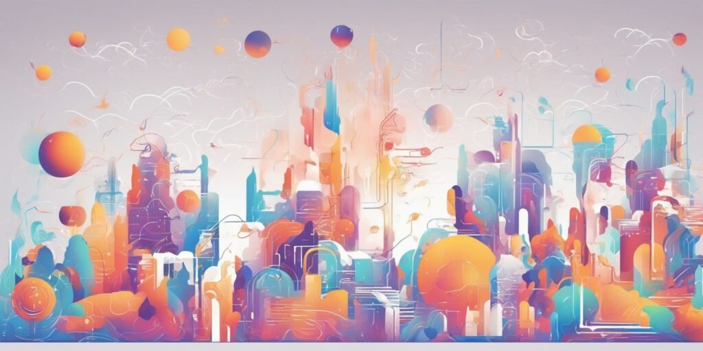 Courses: in illustration style with gradients and white background