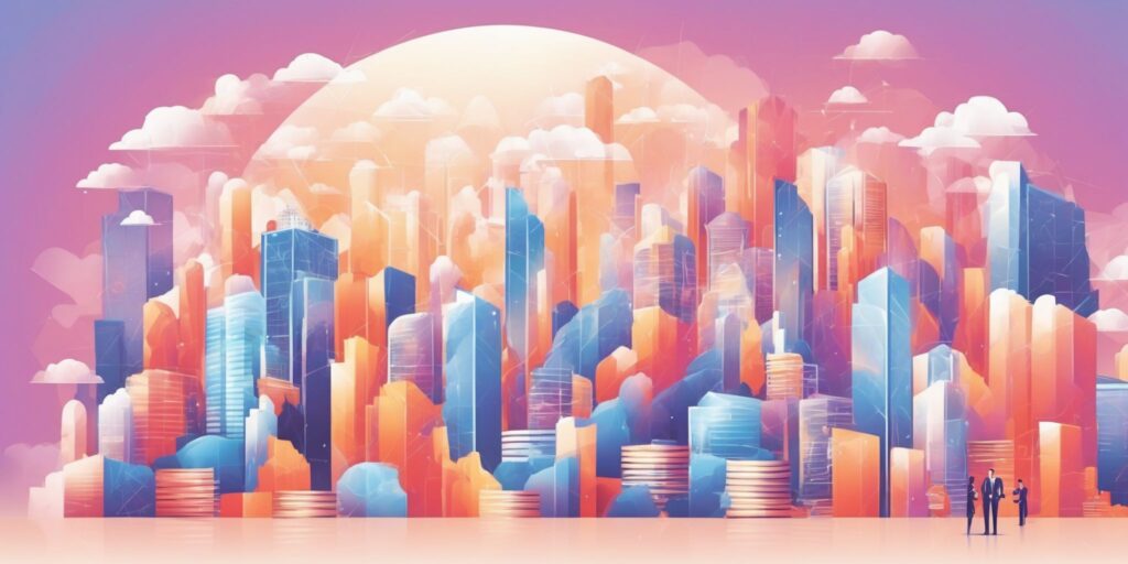 Business expansion in illustration style with gradients and white background