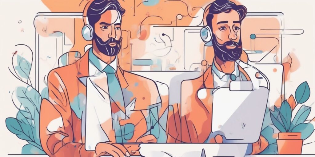 Social strategist in illustration style with gradients and white background