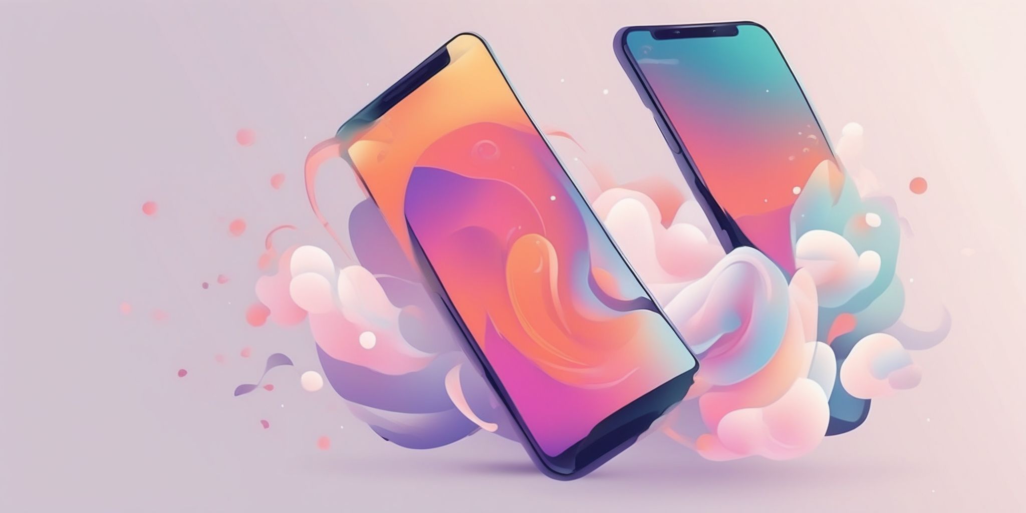phone in illustration style with gradients and white background