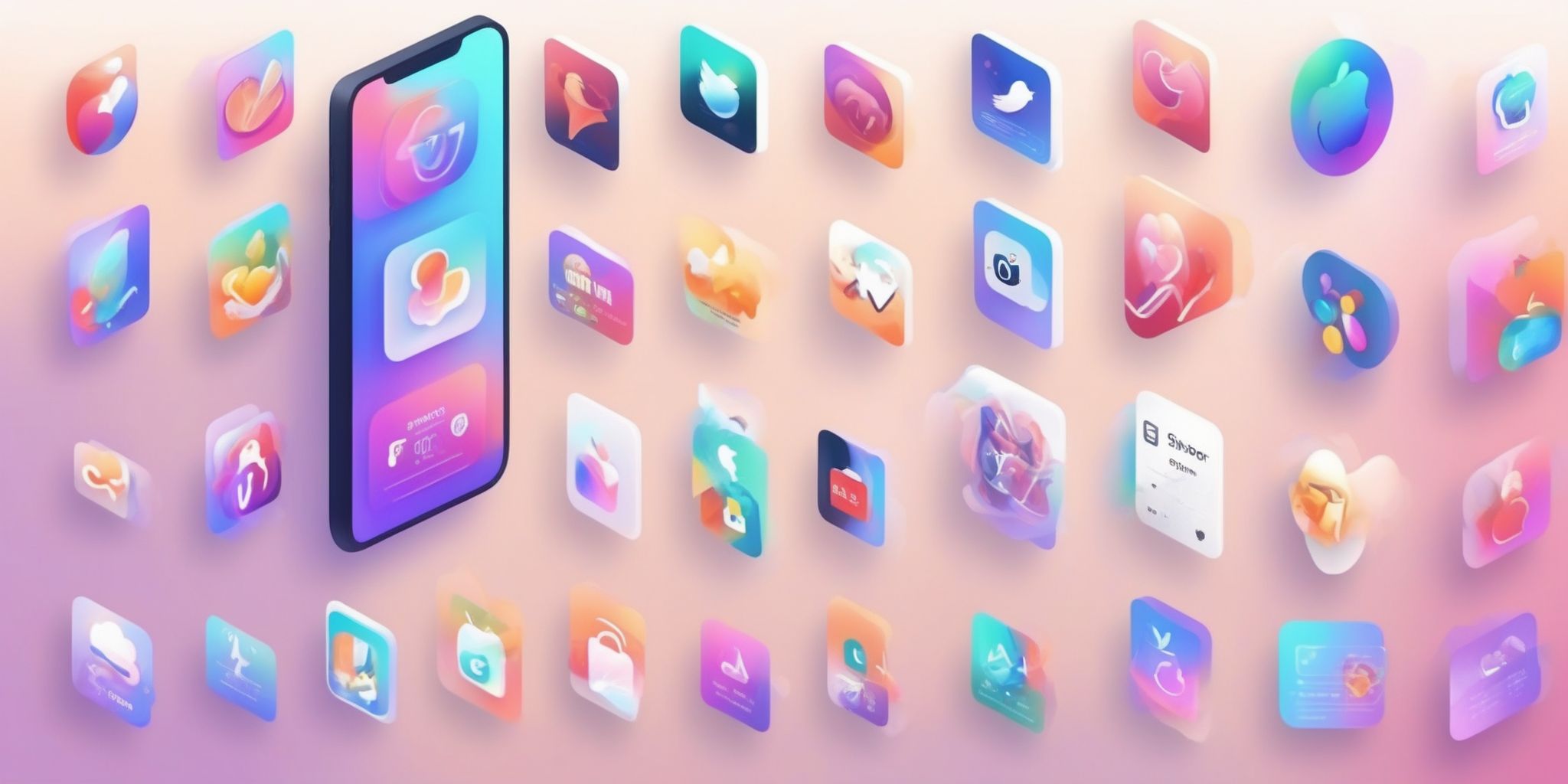 App store in illustration style with gradients and white background