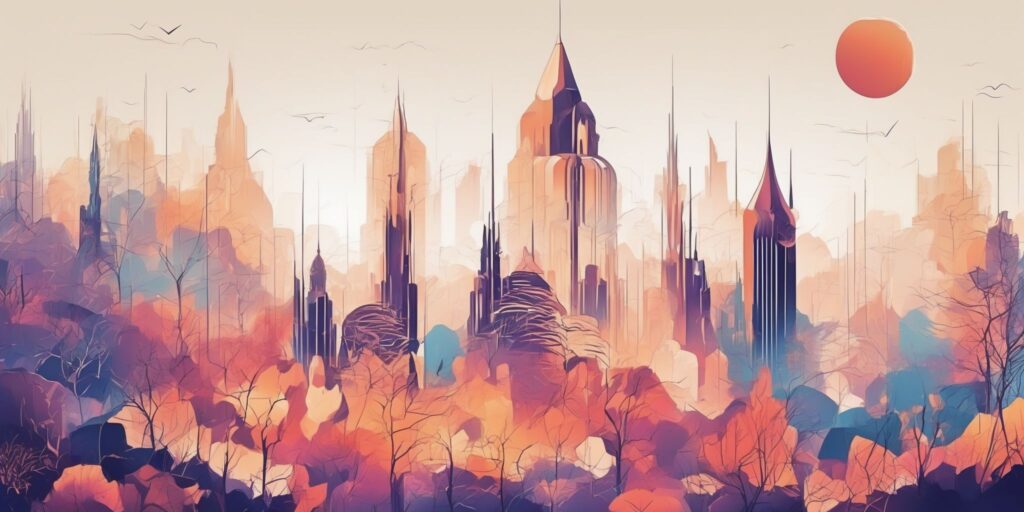 photo in illustration style with gradients and white background