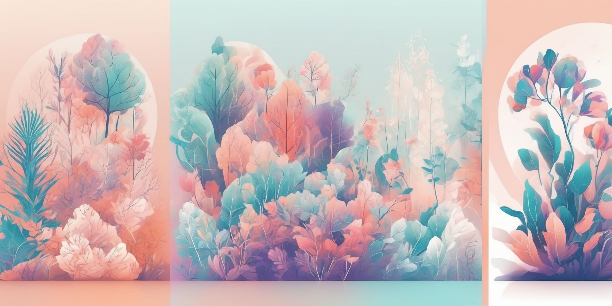 Optimal results in illustration style with gradients and white background