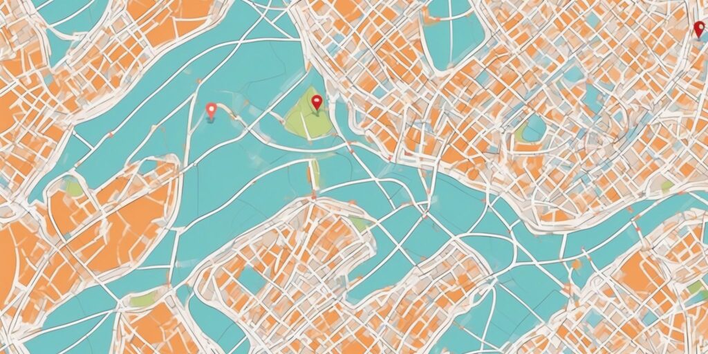 GPS in illustration style with gradients and white background
