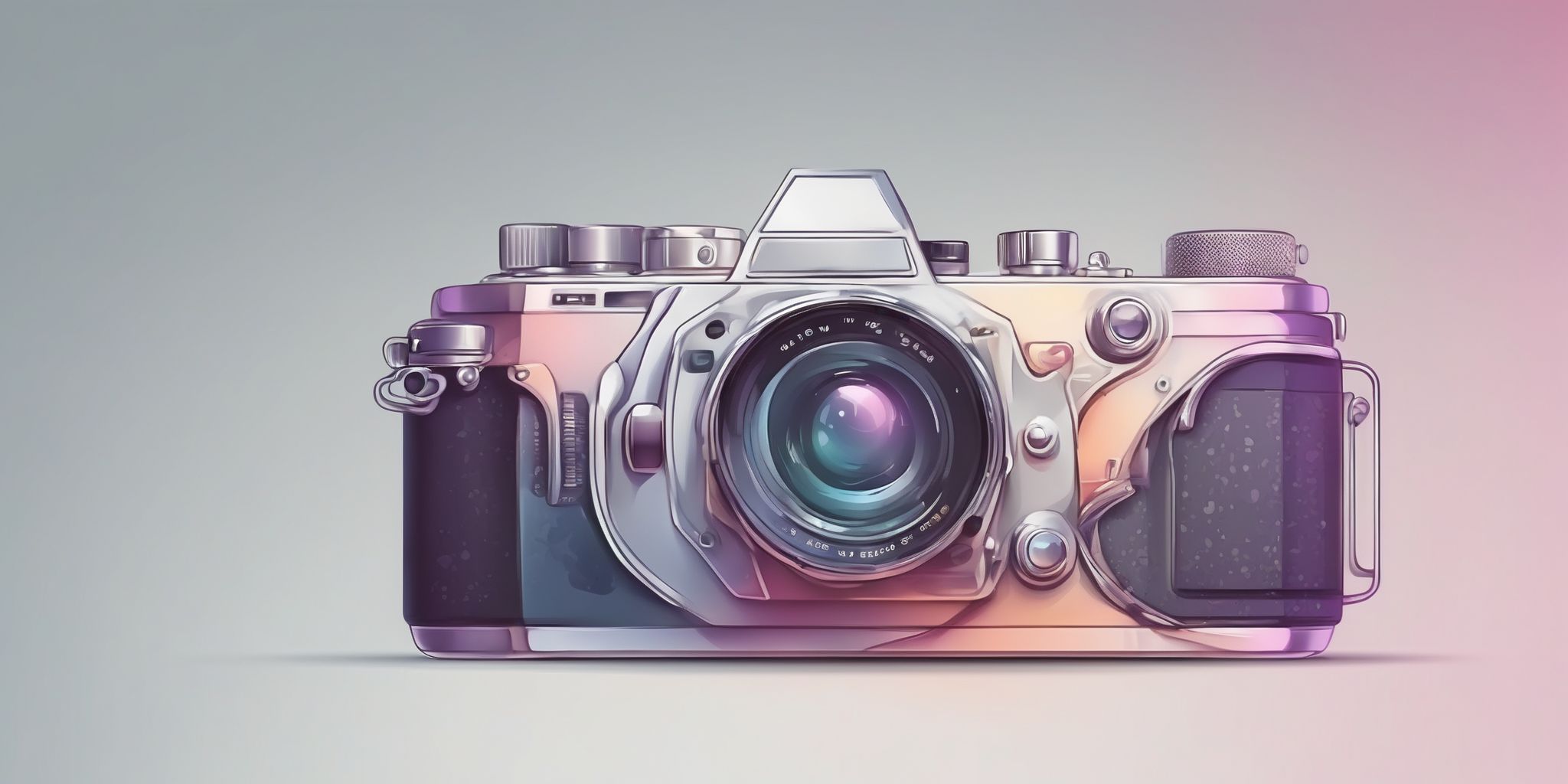 camera in illustration style with gradients and white background