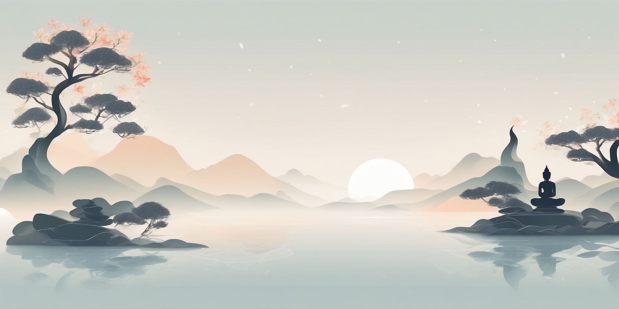Zen in illustration style with gradients and white background