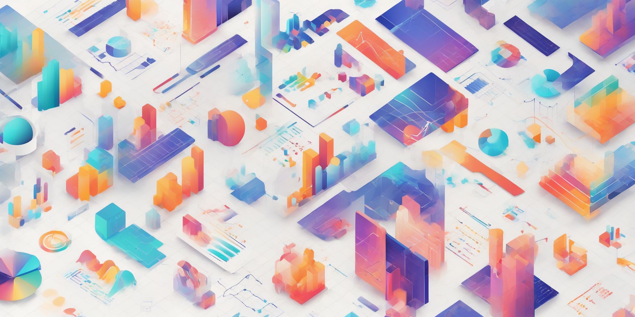 data in illustration style with gradients and white background
